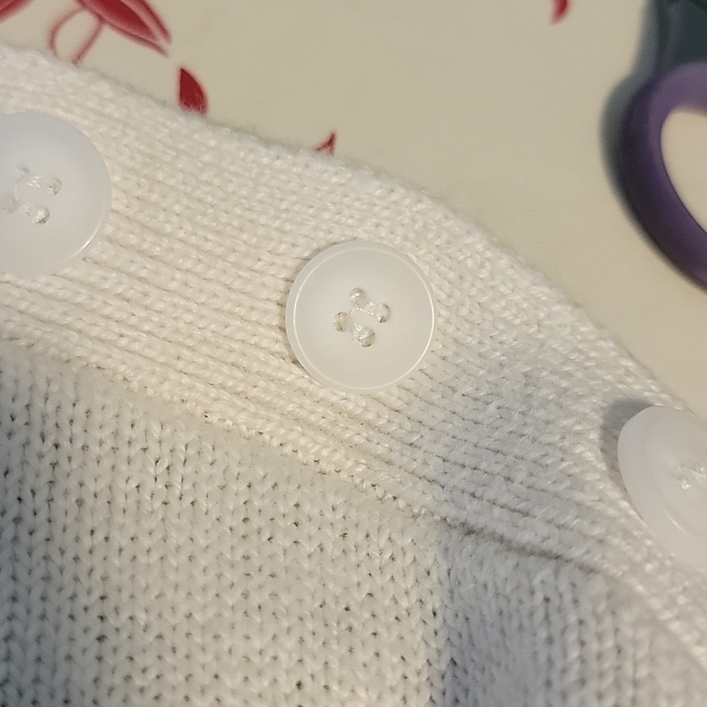 LOFT shoulder button striped sweater - Picture 7 of 11